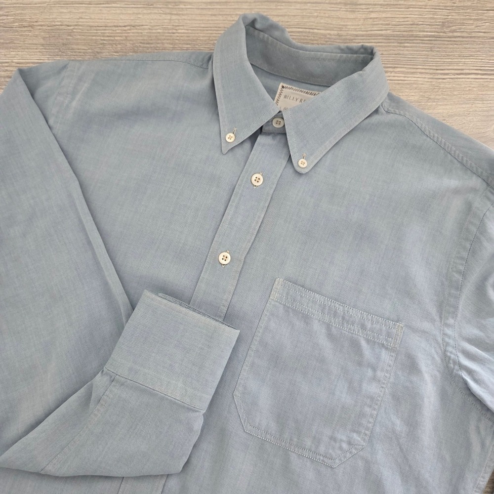 Billy Reid Button Down Shirt Light Blue Standard Cut Oxford Mens Size M